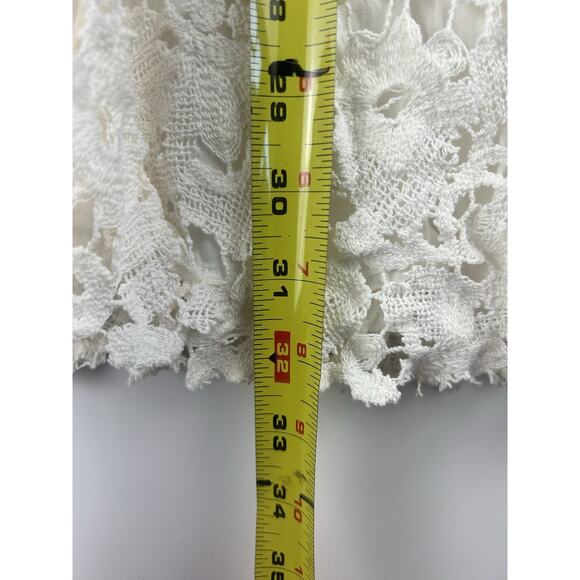 Free People Women’s Size 8 Cross My Heart Lace Mini Dress Ivory White Sleeveless - Picture 7 of 13